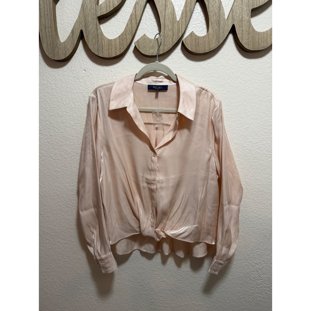 RACHEL Rachel Roy Pink Blouse Button-up Size L